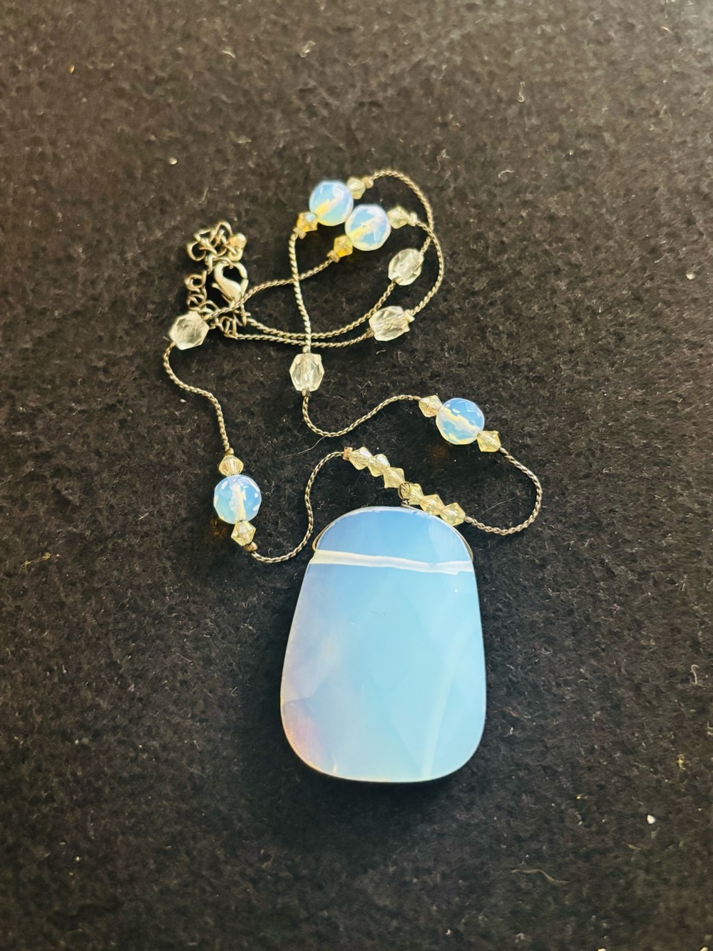 Necklace Moonstone Glass Opalite Sea Opal - Picture 6 of 14